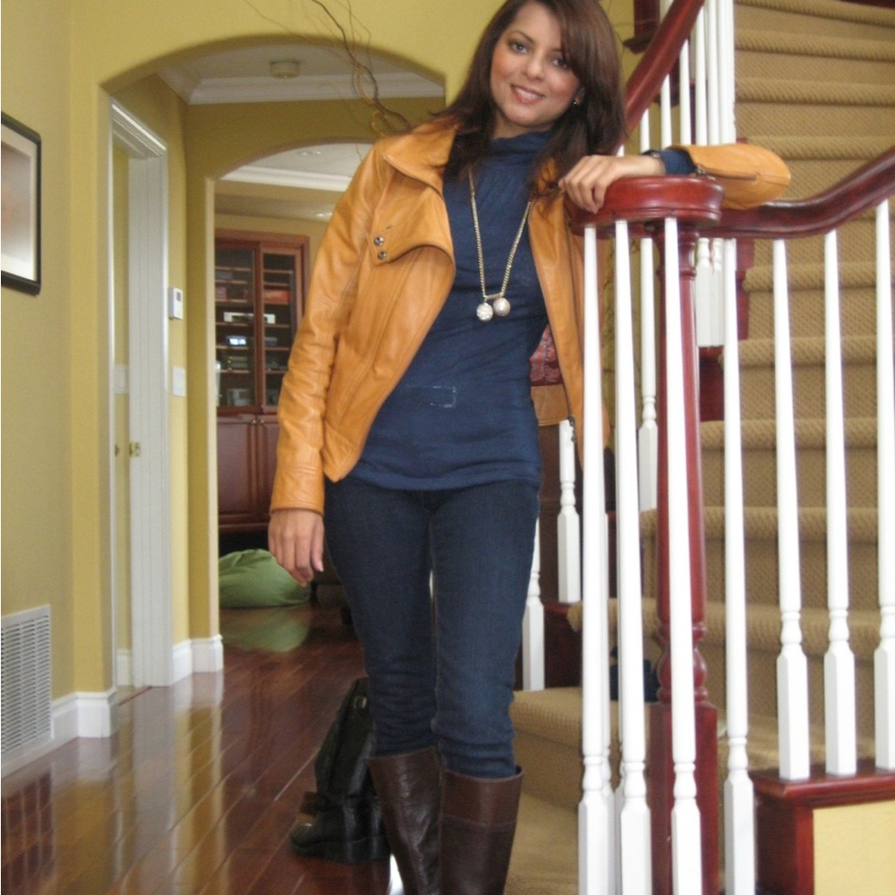 Ted Baker London Tan Leather Jacket size 1